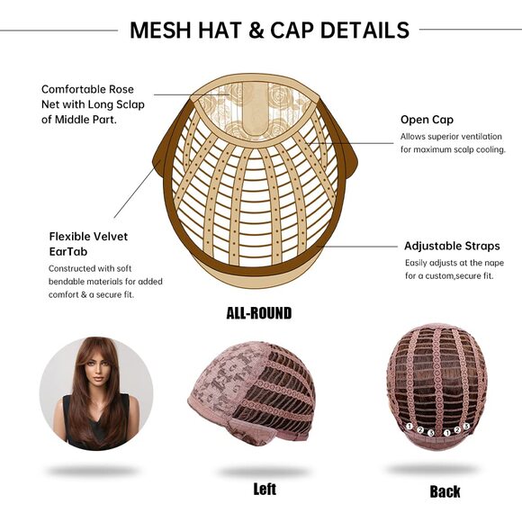 HAIRCUBE Long Layered Synthetic Hair Wigs for Women with Bang - Picture 4 of 4